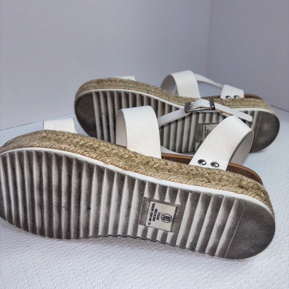 Soda Espadrille Platform Sandals White Ankle Strap Casual Shoes Size 10M - Picture 5 of 6